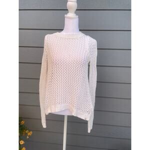 Rip Curl Women Size X-Small Knit Sweater Wrap‎ Back Long Sleeve White0